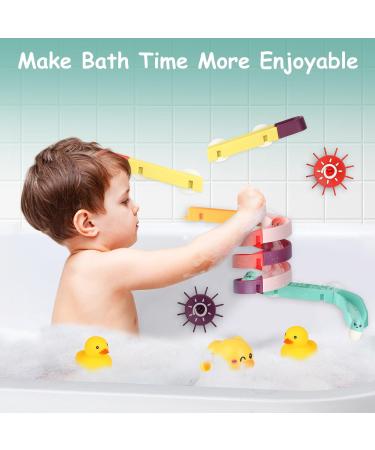 Joyreal 45Pcs Duck Slide Bath Toy for Kids - Baby Bath Track Tub Toy with 2 Rubber Ducks & Wind Up Water Toys - Perfect Gift for 3-5 Year Old Boys and Girls - Buy Online on GoSupps.com