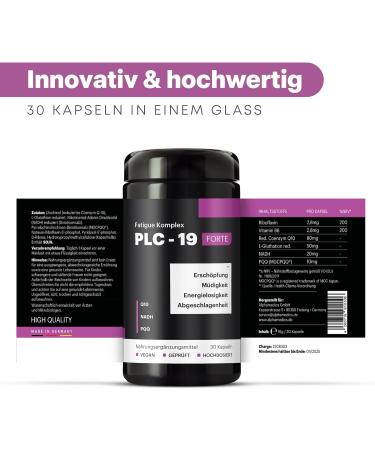 Alphamedics PLC-19 Forte Fatigue Complex Boost Energy & Combat Fatigue with NADH Coenzyme Q10 PQQ 30 Capsules for International Shipping - Buy Online on GoSupps.com