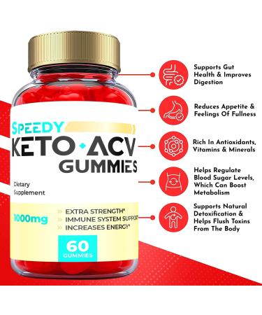 Speedy Keto ACV Gummies (2 Pack) - Vegan Formula with Apple Cider Vinegar and Vitamin B12 - Buy Online on GoSupps.com