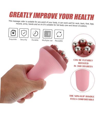 Beavorty 4PCs Massage Roller Set | Derma Roller & Percussion Device | Yoga & Hand Massage Tools - Rosa 14.5x7.5cm - Buy Online on GoSupps.com