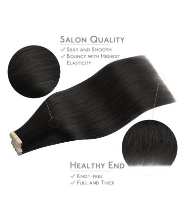 Salife Tape Extensions - 40Pcs 100g Natural Black Real Hair 14 Invisible Tape-In Hair Extensions - Silky Straight 35cm #1B - Buy Online on GoSupps.com