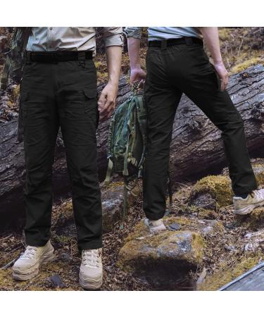 HYCOPROT Men's Tactical Ripstop Cargo Pants - Water Repellent, Quick Dry - Black, 32 Regular - Buy Online on GoSupps.com
