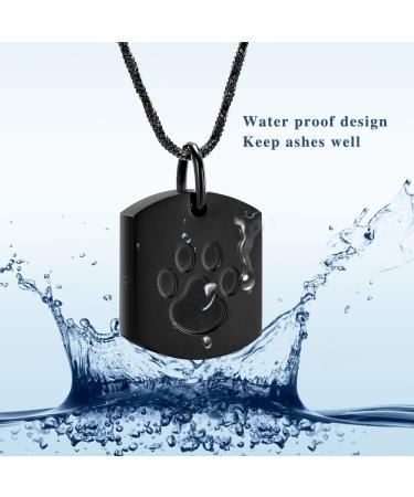 Pet Paw Print Memorial Ash Jewelry - Cremation Urn Necklace for Pet Ashes - Keepsake Pendant with Filling Kit - Black - Buy Online on GoSupps.com