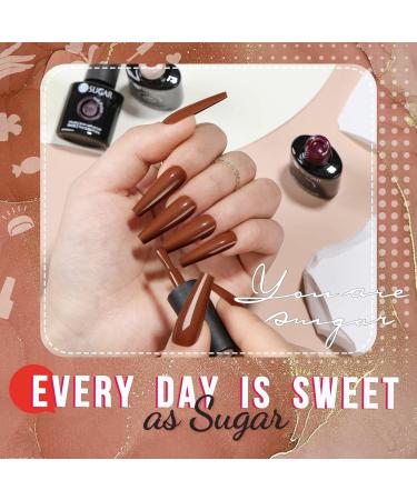 Buy Ur Sugar UV Nail Polish - 12 Colors Nude Pink Brown Glitter Gel Set for Nail Studios | Gift Box Manicure Set Perfect for Christmas - Buy Online on GoSupps.com