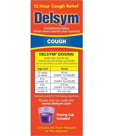Delsym Cough Suppressant Liquid 3 Ounce (Grape Adult) 3 Fl Oz (Pack of 2) 3 Fl Oz (Pack of 2) Grape - Buy Online on GoSupps.com