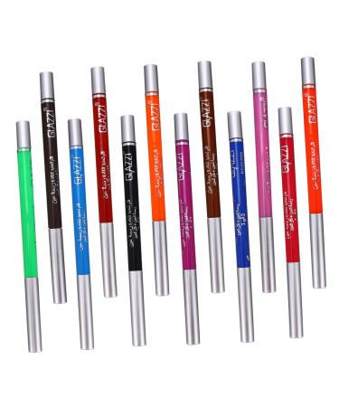 Outanaya 12 Pcs 1 Set Shadow Set Long-lasting Eye Liners Eyeliner Stickers Colorful Paste