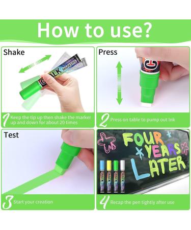 Jumbo Chalk Window Markers - 8 Washable Colors for Cars, Glass & Chalkboards - Buy Online on GoSupps.com