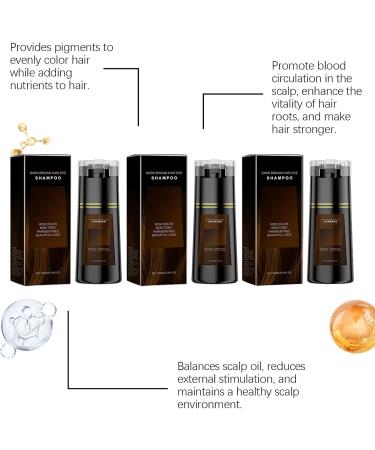  Grgowe Natural Hair Dye Shampoo Instant Hair Dye Shampoo Colors Hair in Minutes Long-lasting Colour Nourishing and Shine Suitable for All Hair Types Brown-200 ml - Buy Online on GoSupps.com