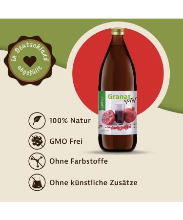  mynatura Mynatura 100% Natural Pomegranate Juice - 3L - No Additives - Rich in Vitamins - Natural Product - Fruit Juice - Dessert - Sugar Free - Glass Bottle (3L) - Buy Online on GoSupps.com