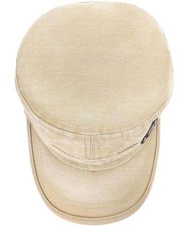 Glamorstar Unisex Cadet Army Cap | Washed Cotton Twill Military Hat - Beige - Buy Online on GoSupps.com