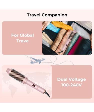 Thermal Brush 38mm - Hot Air Styling & Curling Brush with LCD Display | Volume Boosting Round Brush for Women - Perfect Travel Gift in Pink - Buy Online on GoSupps.com