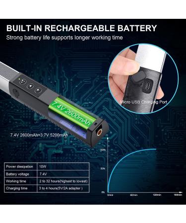 LUXCEO Portable LED Photography Light Wand - 1000 Lumens, CRI 95+, USB Rechargeable, Remote Control, Carry Bag - Adjustable Color Temperature, 36 Colors - Buy Online on GoSupps.com