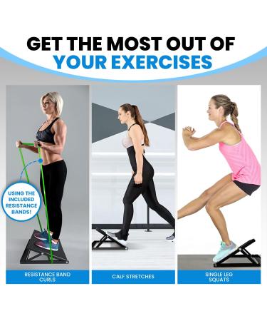 Standing Slant Board Exercise  Adj Knee & Foot Incline Board w/ 5 Resistance Bands & Bag - Achilles Tendinitis  Plantar Fasciitis  Calf Stretch Board  Slantboard for Squats Holds Up To 500 lbs - Buy Online on GoSupps.com