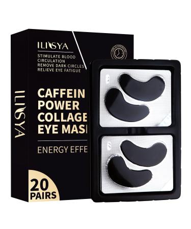 Caffeine Under Eye Patches Collagen Eye Mask for Dark Circles Eye Fatigue Anti-Wrinkle Anti-Aing Brightening Eye Pads Women Men-20 pairs
