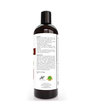 Velona Wheat Germ Oil USP Grade 16 oz 100% Pure & Natural Carrier Oil for Cooking, Face, Hair, Body & Skin Care - Buy Online on GoSupps.com