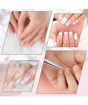 Thinp 2 Pcs Double Ended Nail Art Brushes - Builder Gel Liner & French Tip Brushes with Rhinestone Handle for Perfect Nail Design - Buy Online on GoSupps.com