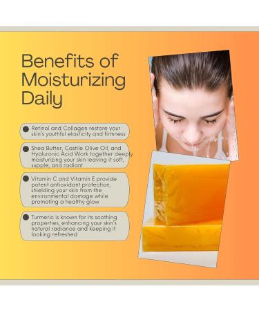 Kojic Acid Soap for Dark Spot Removal with Turmeric & Vitamin C - Premium 2 Bars (3.5oz) + Soap Net - Infused with Retinol Collagen Hyaluronic Acid & Shea Butter - Buy Online on GoSupps.com