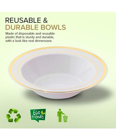 Stock Your Home Plastic Party Bowls (50 Pack) 12 Oz - Elegant Disposable Dinnerware for Parties, Holidays, and Weddings - Shatterproof Tableware in Gold - Buy Online on GoSupps.com