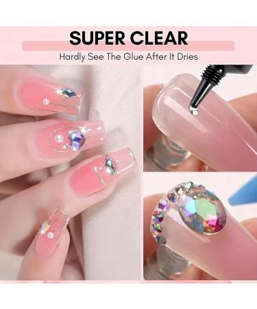  Jiimhte 3D Sculpting Nail Gel 15ml Clear 3D No-Wipe Glue for Decorative Rhinestones UV Curing Gel for Home Travel Manicure Birthday Wedding - Buy Online on GoSupps.com