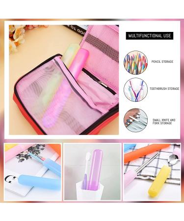 Susser Pack of 12 Portable Plastic Toothbrush Cases | 6 Color Dust-Proof Holders for Travel & Home - Buy Online on GoSupps.com