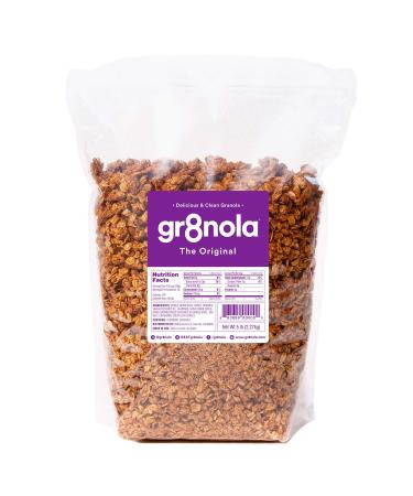 gr8nola THE ORIGINAL - Healthy, Low Sugar Bulk Granola Cereal - Made with Superfoods, Whole Almonds, Honey, Cinnamon and Flaxseed, Soy Free, Dairy Free and No Refined Sugar - 4.5lb Resealable Bag