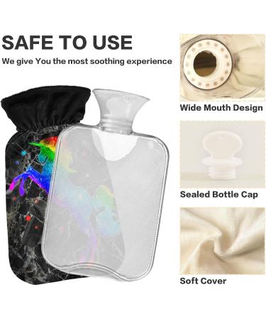 Black Marble Unicorn Heat Bottle - 1L Water Bag for Pain Relief & Warmth | Ideal for Neck Shoulder and Feet - Buy Online on GoSupps.com