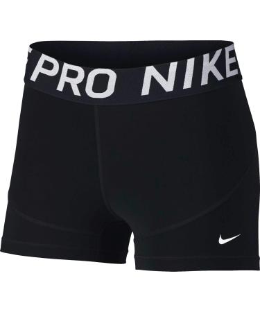 Nike Women's Pro 3in Training Shorts Small Black White