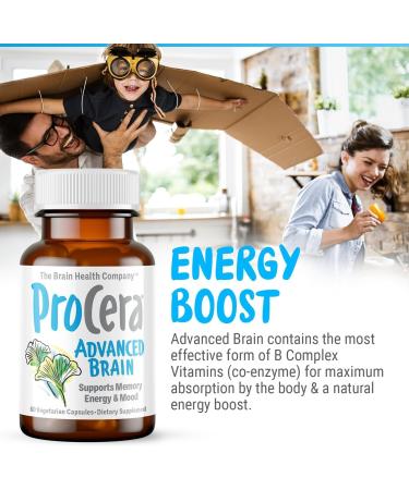 Procera Advanced Brain - Fast Acting - Ingredients Supported by 100+ Studies - Improve Memory, Recall - Concentration - Clears Fog - Mental Clarity - Slows Cognitive Decline - 60 Count - Buy Online on GoSupps.com