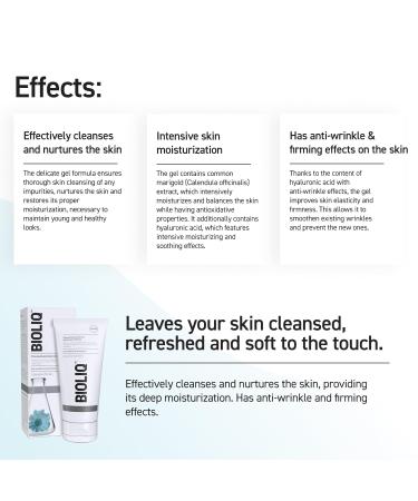 Bioliq - Clean Anti-Wrinkle Facial Cleansing Gel with Marigold Extract and Hyaluronic Acid - Hydration Wrinkle Prevention Skin Firming - 125 ml - Buy Online on GoSupps.com