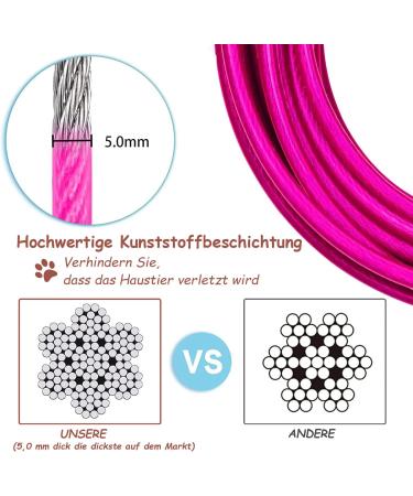 Buy Hofleine 15m Linen Dog Tie Out Cable for Medium & Large Dogs up to 50kg - Durable Pink Camping & Farm Line - Buy Online on GoSupps.com