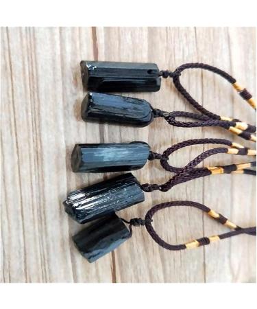 Minerals Stones Natural Crystal Black Tourmaline Stone Pendant Necklace Fashion Jewelry Crystal Stones Decoration ERTEYIN - Buy Online on GoSupps.com