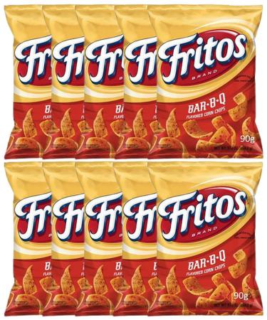 Fritos Bar-B-Q Flavor Corn Chips 90g (2.3oz) Bag BOX OF 10 Plus free TOTE