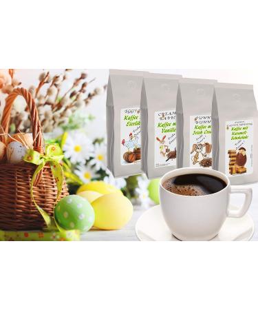 Easter Gift Set: Flavored Coffee 4 x 200g - Whole Beans & Ground - Perfect Spring Treat - Buy Online on GoSupps.com