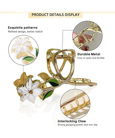 6 Pcs Flower Metal Hair Claw Clips - Large Tulip Hair Claw Barrettes for Women - Strong Hold Hair Clamps - Big Hair Accessories - Gifts for Girls - Buy Online on GoSupps.com