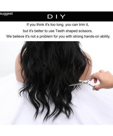 BESUTNG 80s 90s Mullet Wig for Black Women - 22 inch Long Black Synthetic Split Wig with Bangs and Fringe for Cosplay - Buy Online on GoSupps.com