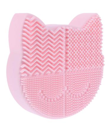 Silicone Makeup Brush Cleaning Mat Drying Rack Holder Cartoon Cat 2 in 1 Brush Mat with Holder Makeup Beauty Tools ()