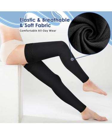 Beister 15-20 mmHg Thigh High Compression Stockings - Medical Grade Footless Sleeves for Varicose Veins, Edema, DVT - Black XL - Buy Online on GoSupps.com