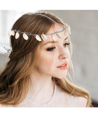 minkissy Shell Headpiece Chain for Travel - Bohemian Head Chain Tassel Head Chain Shell Hair Chain Gypsy Headpiece Shell Pendant Head Chain for Women Girls - Buy Online on GoSupps.com