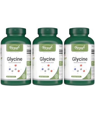 VORST Glycine Supplement 800mg 3 x 120 Vegan Capsules | Pure Glycine Powder Pills | 3 Bottles 360 count (Pack of 1)