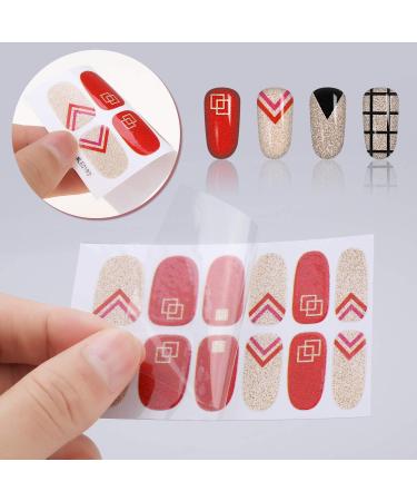MWOOT 16 Sheet Nail Stickers with Nail Files | Self-Adhesive Nail Art Decals for DIY Manicure & Fashion Decoration - Buy Online on GoSupps.com