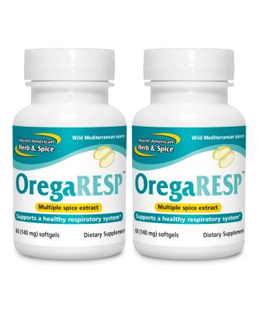 North American Herb & Spice OregaResp P73 - 60 Softgels - Pack of 2 - Supports Immune & Respiratory Health - Multiple Spice Oil Complex with Oreganol P73 Oregano Oil - Non-GMO - 60 Total Servings