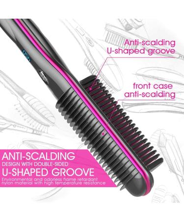 SM LITERS BEAUTY Hair Straightener Brush - Fast Heating Anti-Scald Comb for Home & Travel | 3 Temperature Levels - Buy Online on GoSupps.com