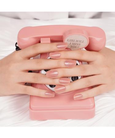 Danni & Toni half hardened gel nail films (shimmering sands) pink silver monochrome glossy gel nail sticker semi -hardened nail foil nail tick nail design wraps 28 sticker