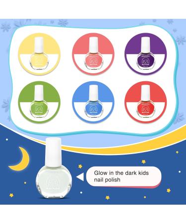 wakaniya Kids Nail Polish Mini Nail Polish Set for Girls & Glow in the Dark Children Nail Varnish Non-Toxic Water-Based Peel-Off Quick Dry Low Odor Toddler Nail Polish Set - Buy Online on GoSupps.com