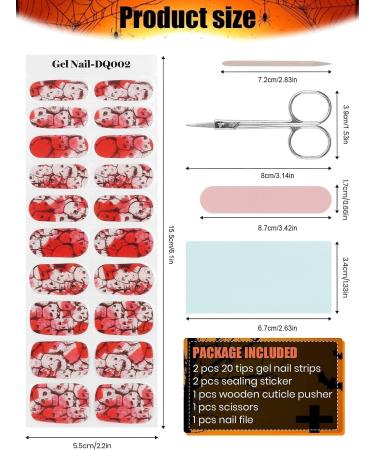EBANKU 40PCS Halloween Gel Nail Wraps Gel Nail Strips Full Wraps Adhesive Gel Nail Stickers with Nail File and Stick(UV/LED Lamp Required)(A) - Buy Online on GoSupps.com