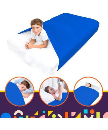Special Supplies Sensory Bed Sheet for Kids - Compression Alternative to Weighted Blankets - Breathable & Stretchy - Cool Comfortable Sleeping Bedding - Blue Twin - Buy Online on GoSupps.com