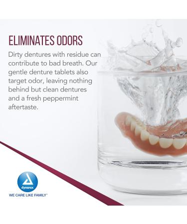Dynarex Denture Cleanser Tablets - Peppermint Odor & Stain Removal - 40 Individually Wrapped Tablets per Box - Case of 24 Boxes - International Shipping Available - Buy Online on GoSupps.com