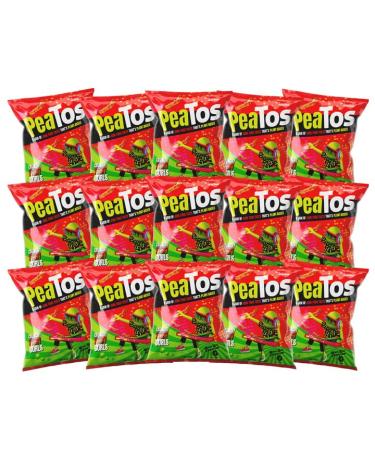 PeaTos - the Craveworthy upgrade to America's favorite snacks - Crunchy Fiery Curls in Snack Sized 1 oz. Bags (15 pack) full of JUNK FOOD flavor and fun WITHOUT THE JUNK. PeaTos are Pea-Based Plant-Based Vegan Gluten-Free and Non-GMO. Crunchy Fiery Curls 