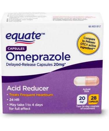 Buy Omeprazole Acid Reducer for Heartburn - 28 Capsules | Equate 20 mg Delayed Release | Fast International Shipping - Buy Online on GoSupps.com