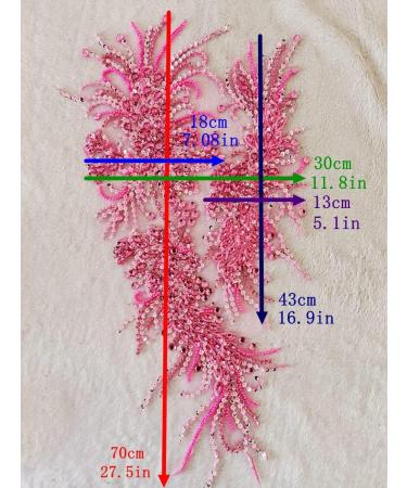 Handmade Multicolor Rhinestones Lace Applique Trim Patches Perfect for Dress & Accessories - Buy Online on GoSupps.com